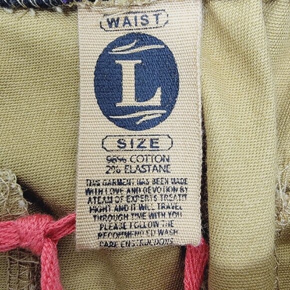 Grindhouse Denim Mens Cargo Shorts Size Large Tan Khaki Drawstring Waist Stretch - Picture 11 of 13